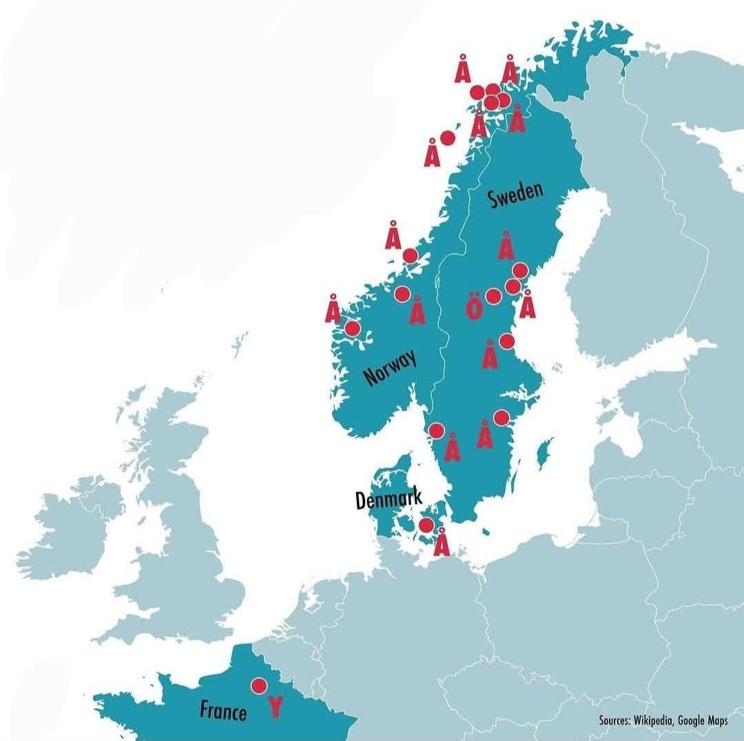 One Letter Name Places in Europe Map One Letter Name Places in Europe Map