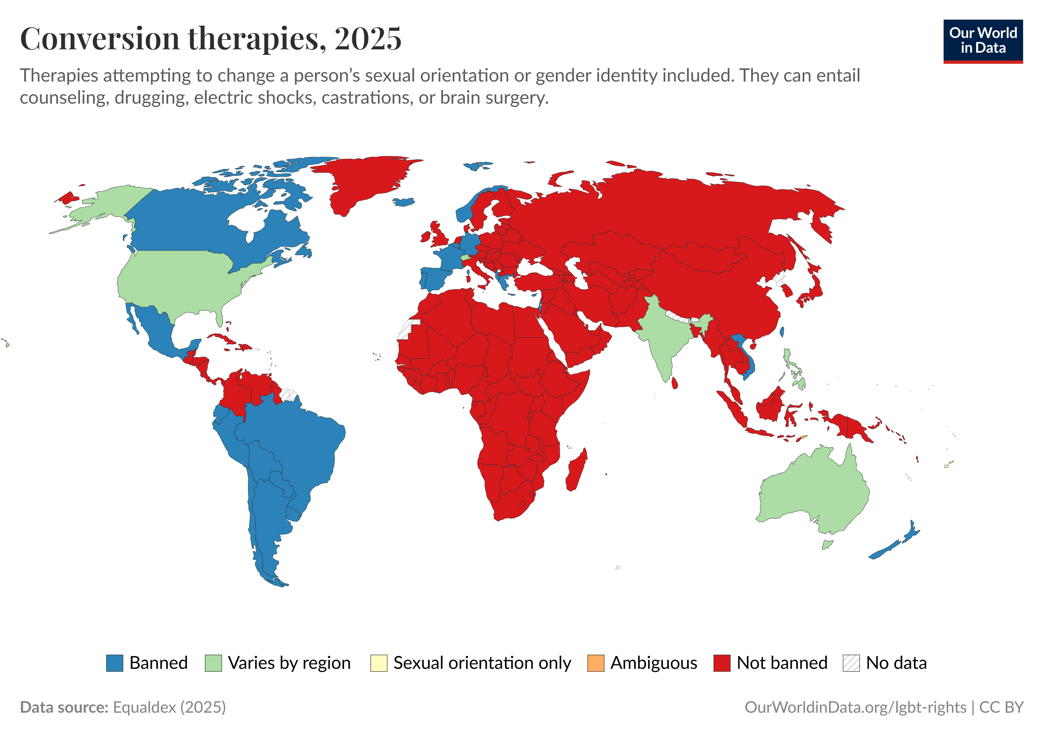 Map of Conversion Therapy Legal Status Worldwide 2025 Map of Conversion Therapy Legal Status Worldwide 2025