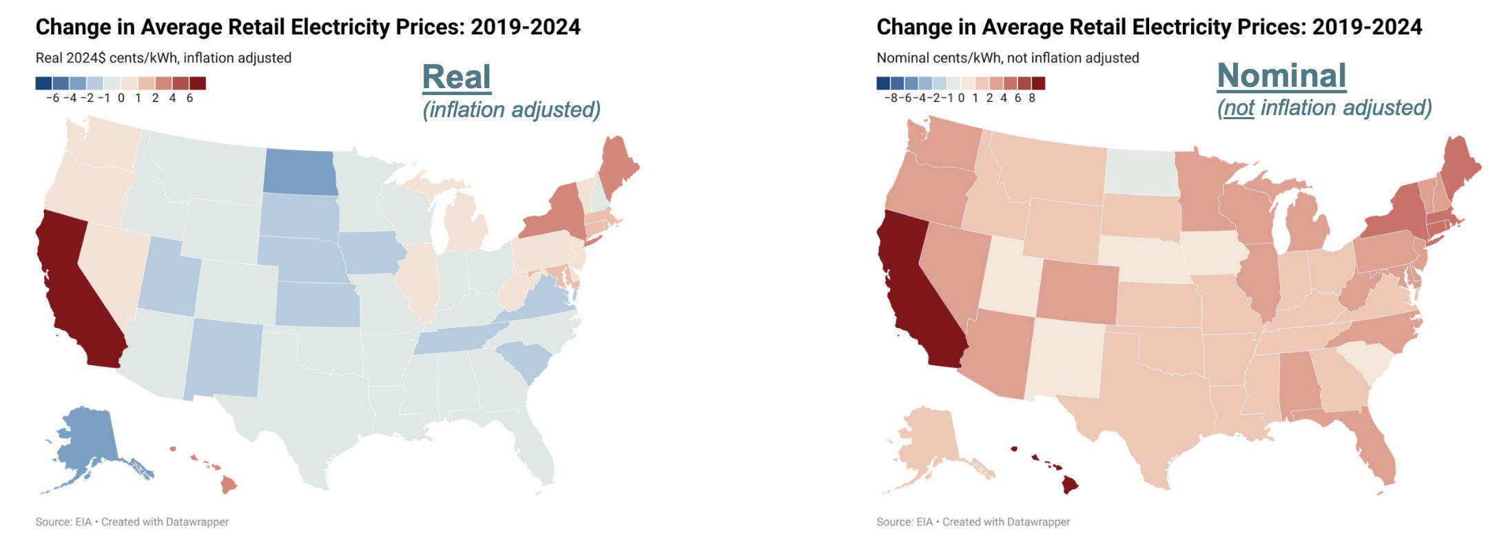 Change in American Electricity Prices Map Change in American Electricity Prices Map