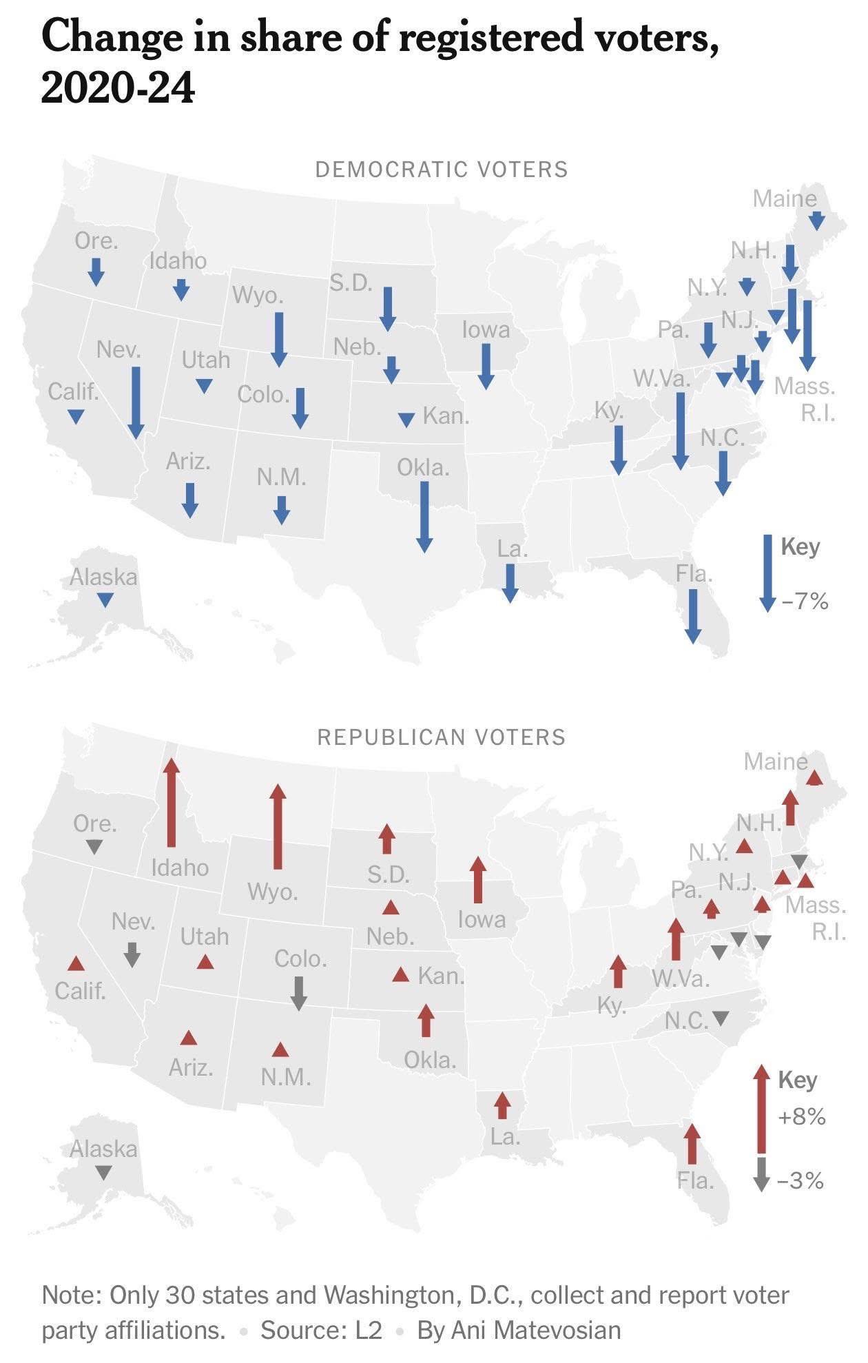 Change in Share of Registered Voters Map Change in Share of Registered Voters Map