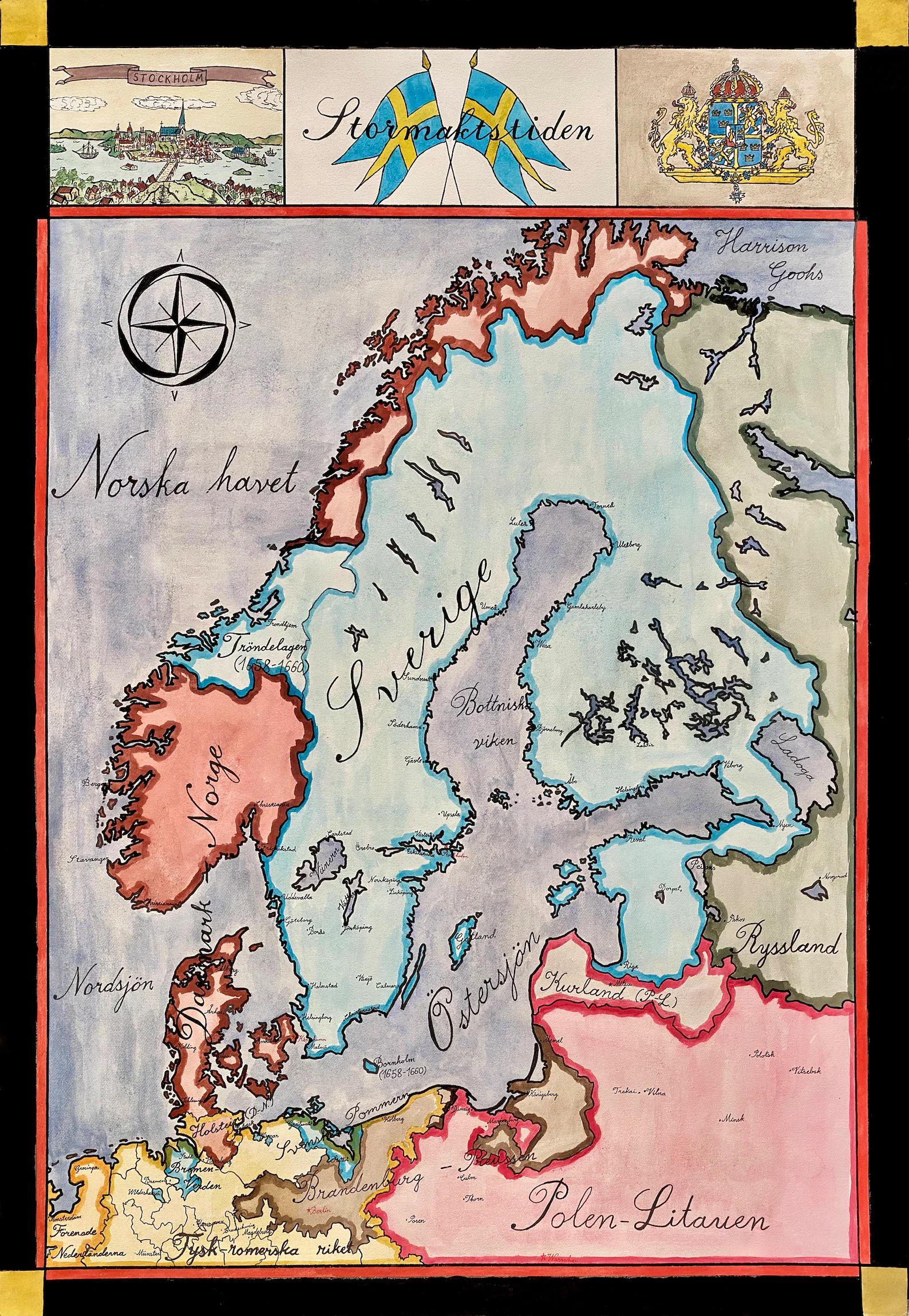 Map of Sweden in 1660 Map of Sweden in 1660