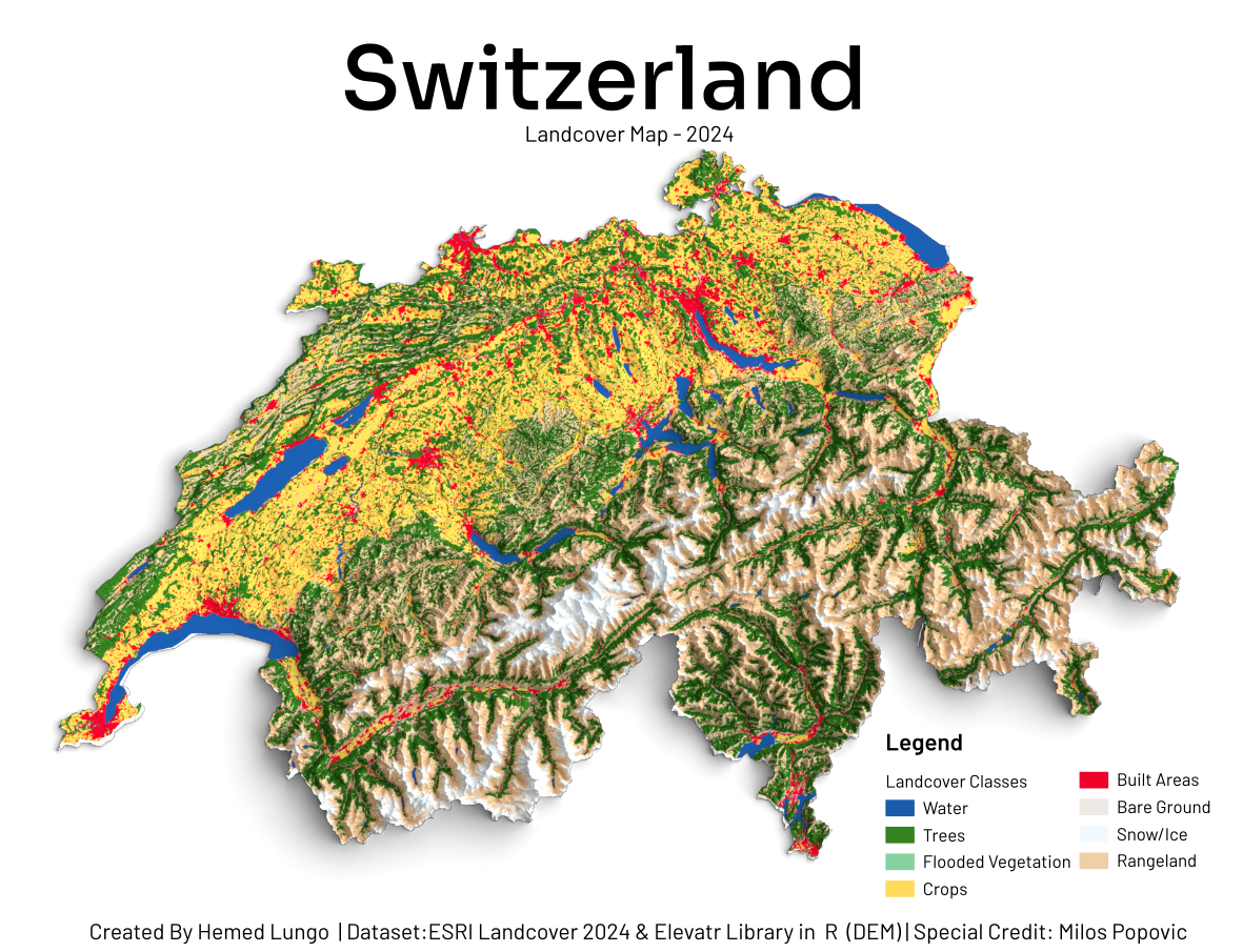 Land Cover Map of Switzerland 2024 Land Cover Map of Switzerland 2024