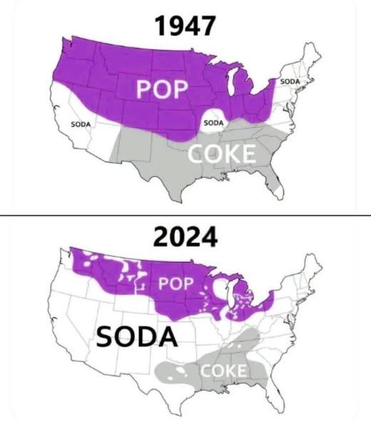 Soda Vs Pop Vs Coke Map of the US