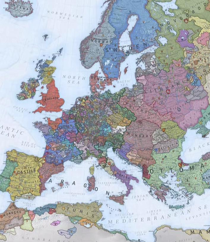 Political Map of Europe in the 1400s Political Map of Europe in the 1400s