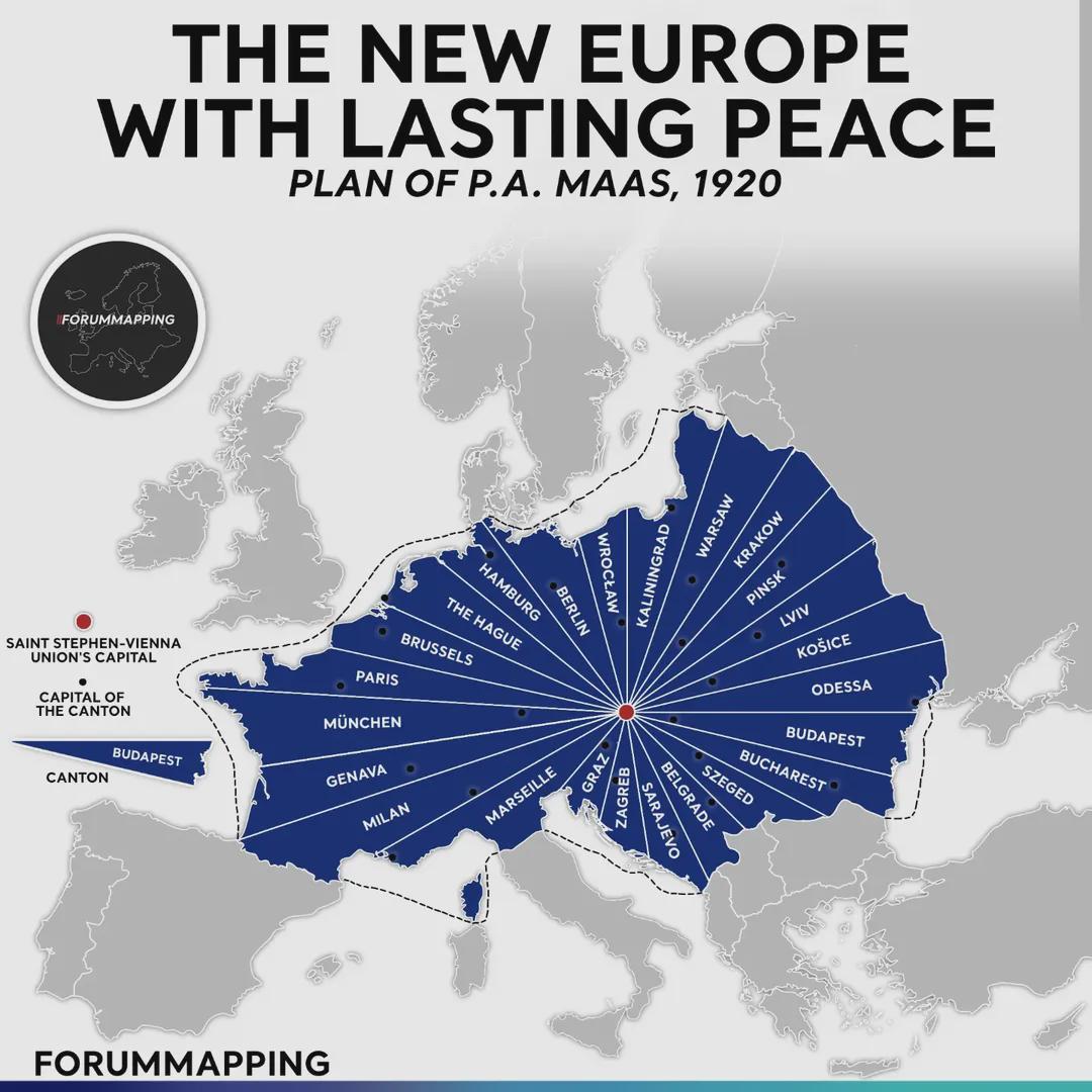 1920 Plan for a Central European Union Map 1920 Plan for a Central European Union Map
