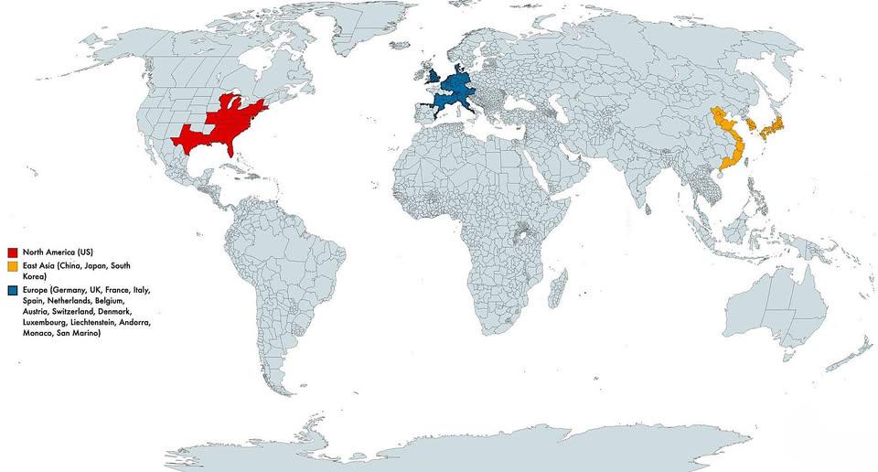 Map of Regions Accounting for 50% of Global GDP Map of Regions Accounting for 50% of Global GDP