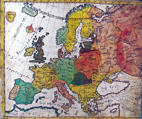 1752 Map of Europe by Vakhushti Bagrationi 1752 Map of Europe by Vakhushti Bagrationi