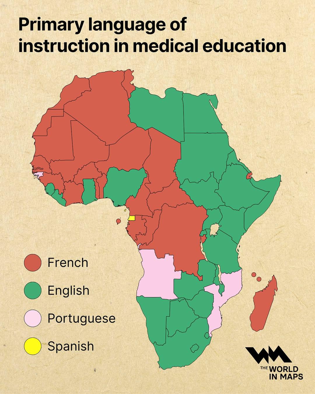 Primary Language of Instruction in Medical Education Map Primary Language of Instruction in Medical Education Map