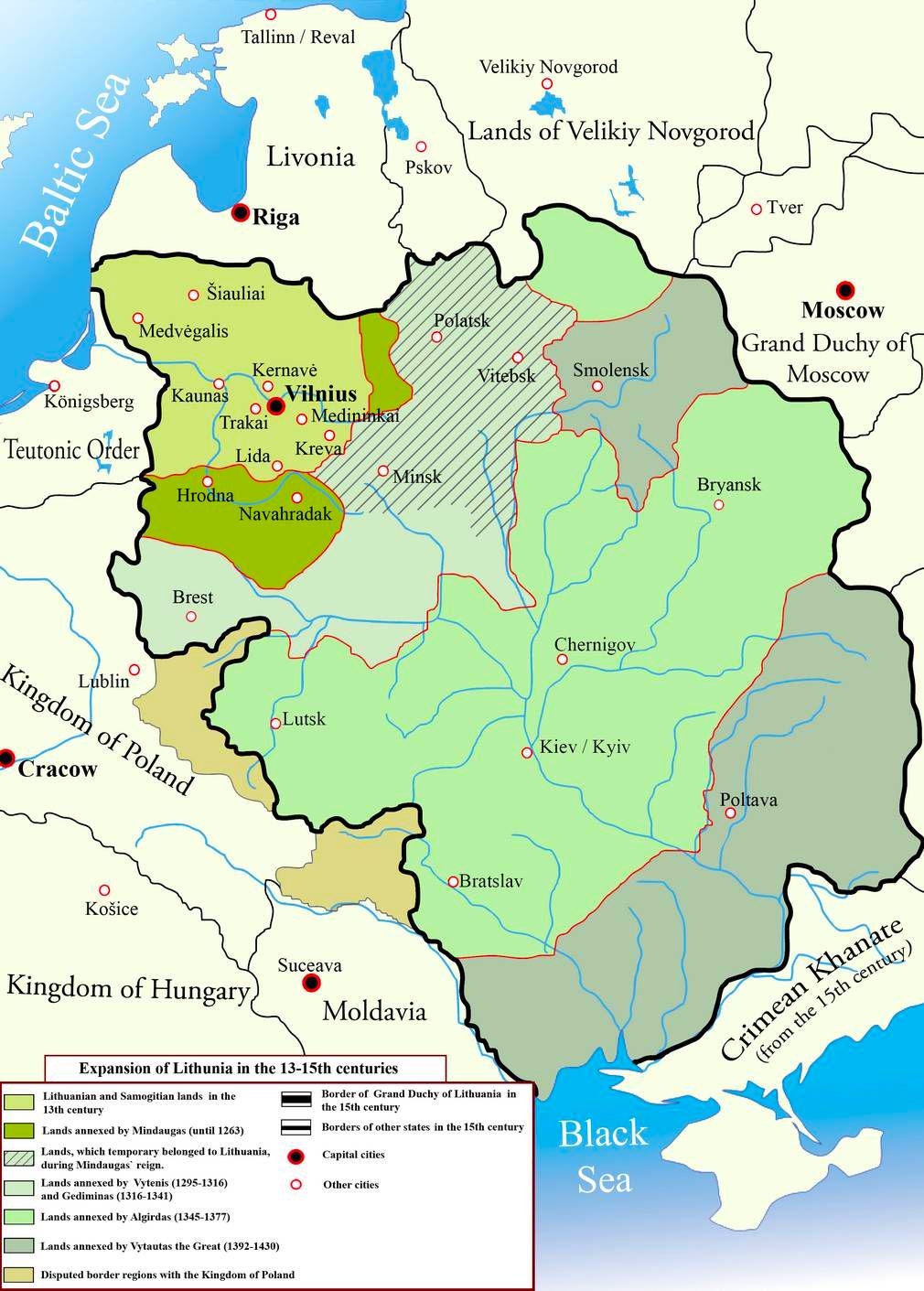 Expansion of the Grand Duchy of Lithuania Map Expansion of the Grand Duchy of Lithuania Map