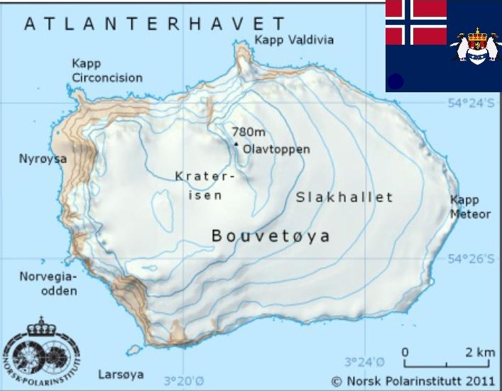 Geographic Map of Bouvetøya, Norway Geographic Map of Bouvetøya, Norway