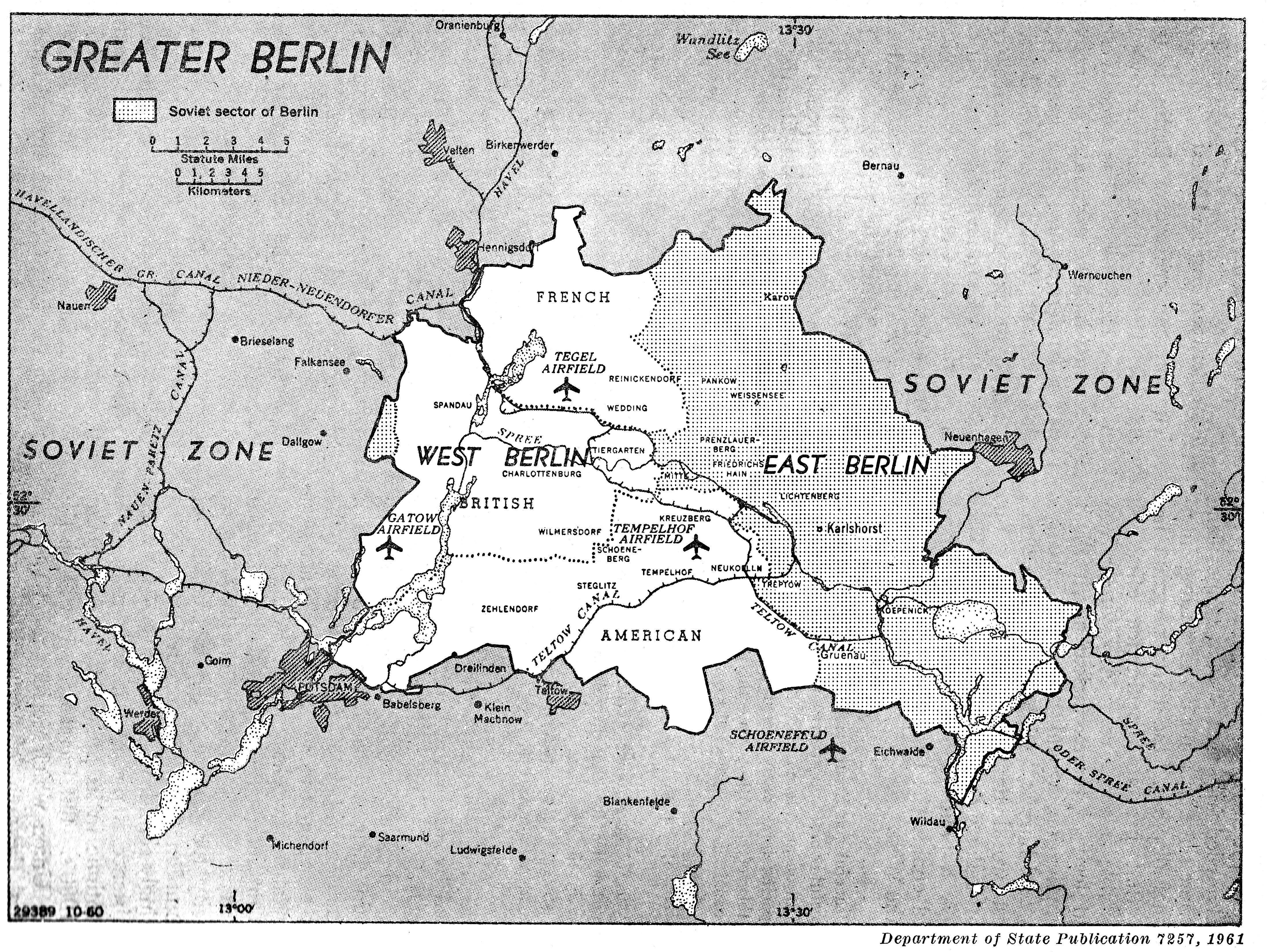 Berlin 1961 Political Map Berlin 1961 Political Map
