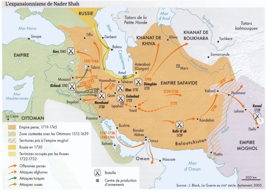 Persia under Nader Shah Map Persia under Nader Shah Map