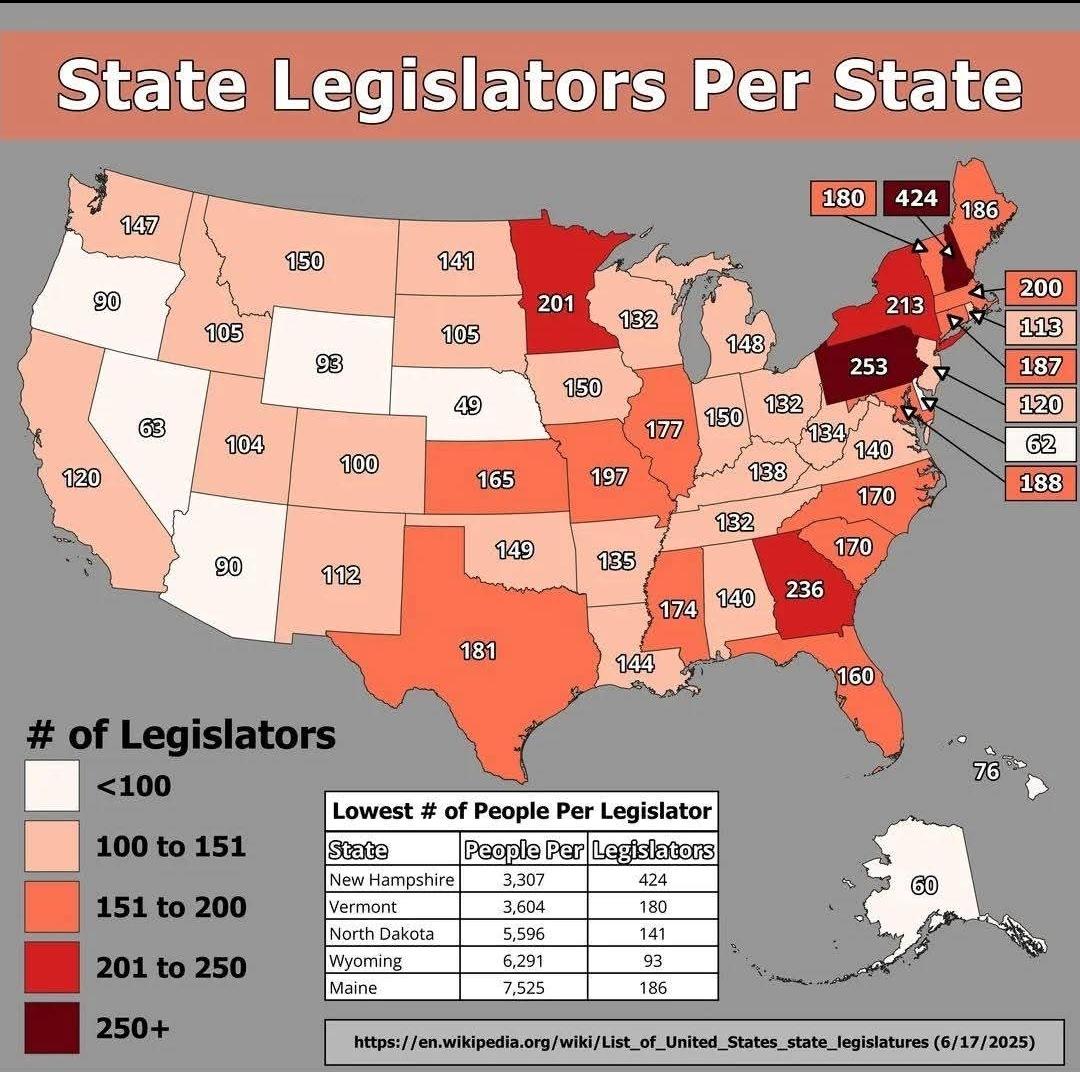 State Assembly Size by State Map State Assembly Size by State Map