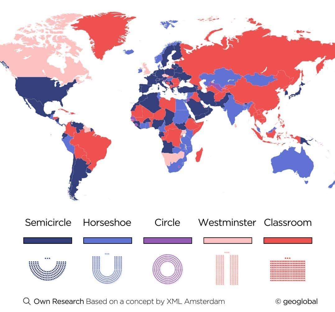 Congress, Parliament and Assembly Formation Worldwide Map