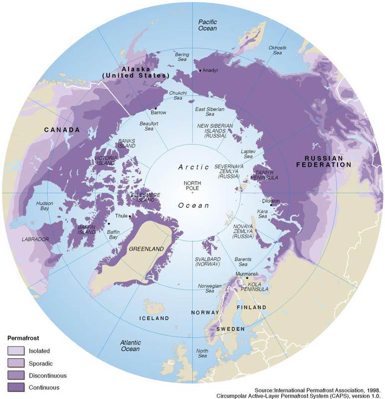 Permafrost Melting and Global Warming Map Permafrost Melting and Global Warming Map