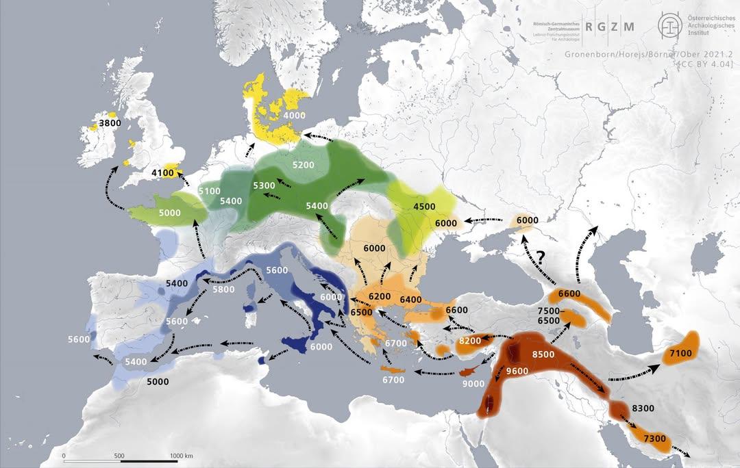 Map of Early Farming Spread in Europe (9000-3800 BC) Map of Early Farming Spread in Europe (9000-3800 BC)