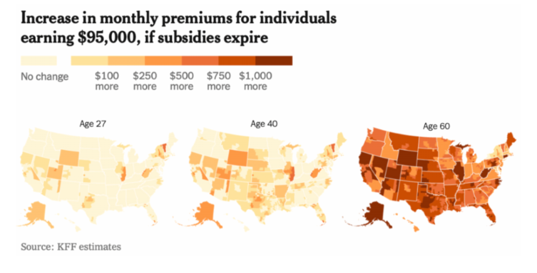 Healthcare Cost Increase Map Without Tax Subsidies Healthcare Cost Increase Map Without Tax Subsidies