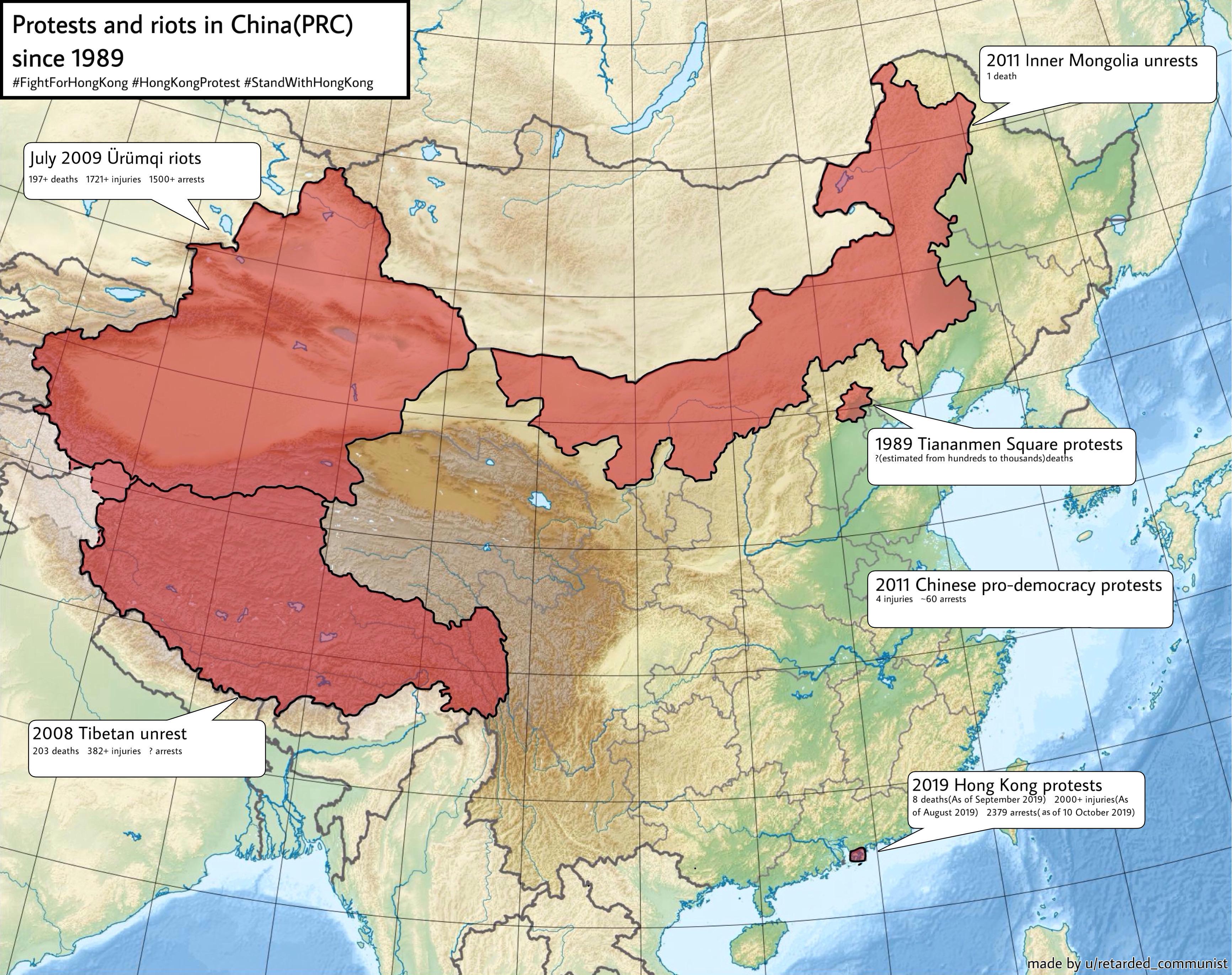 Protests and Riots in China Since 1989 Map Protests and Riots in China Since 1989 Map