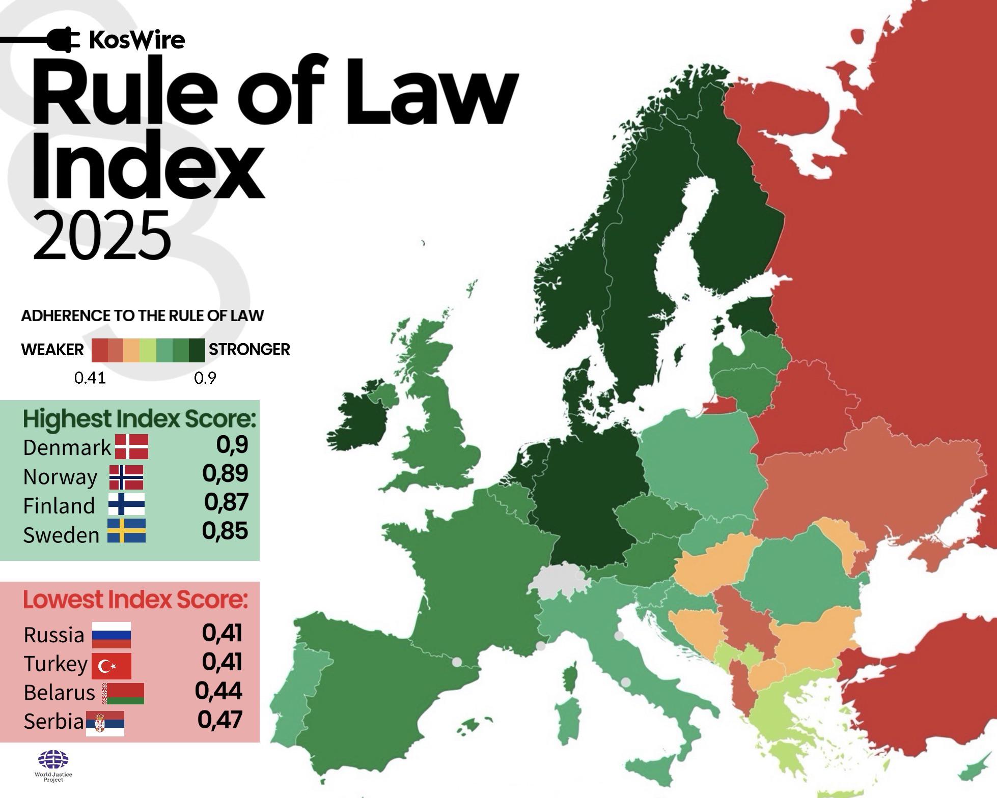 Rule of Law Index 2025 Map Rule of Law Index 2025 Map